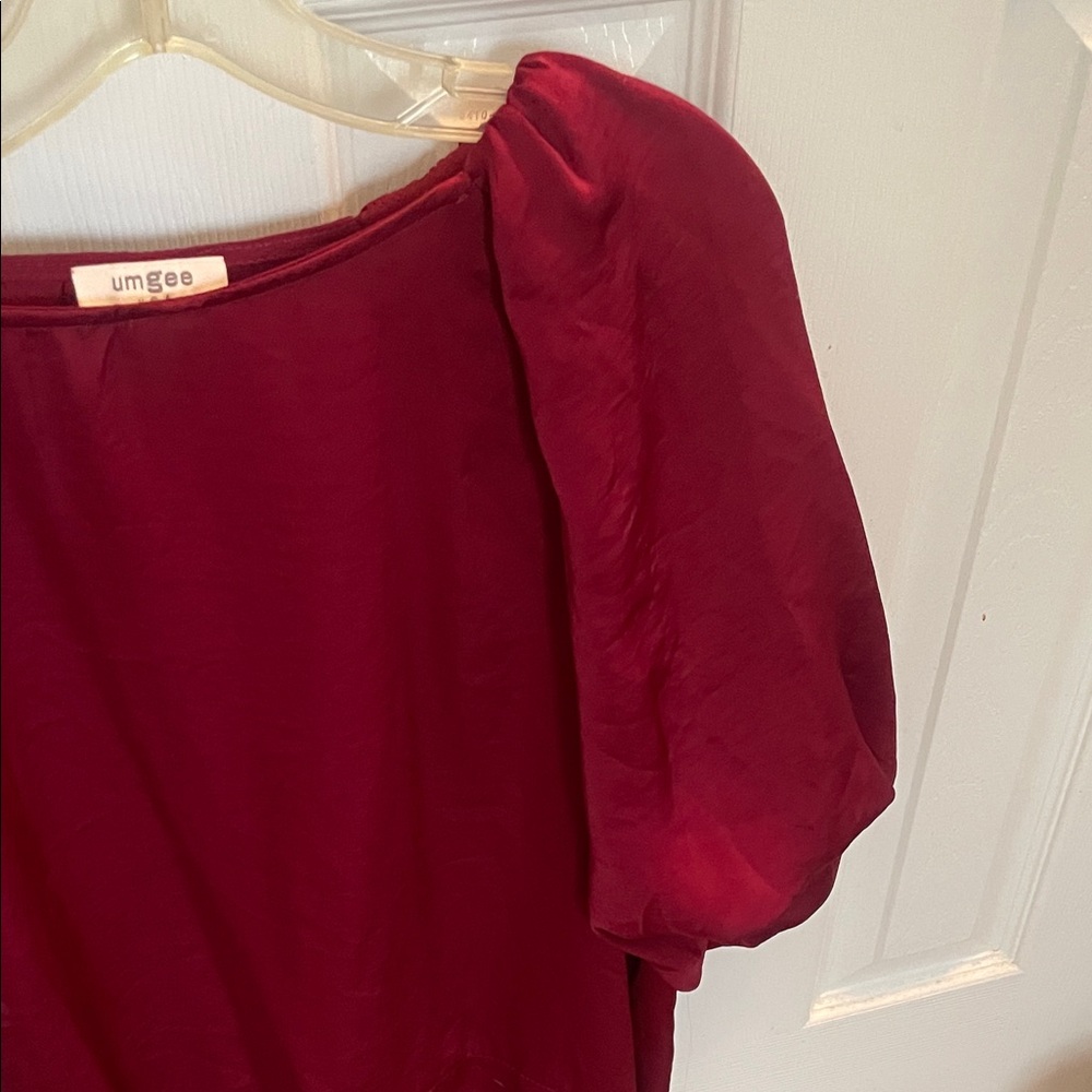 Umgee Deep Red Women's Blouse - Picture 4 of 8